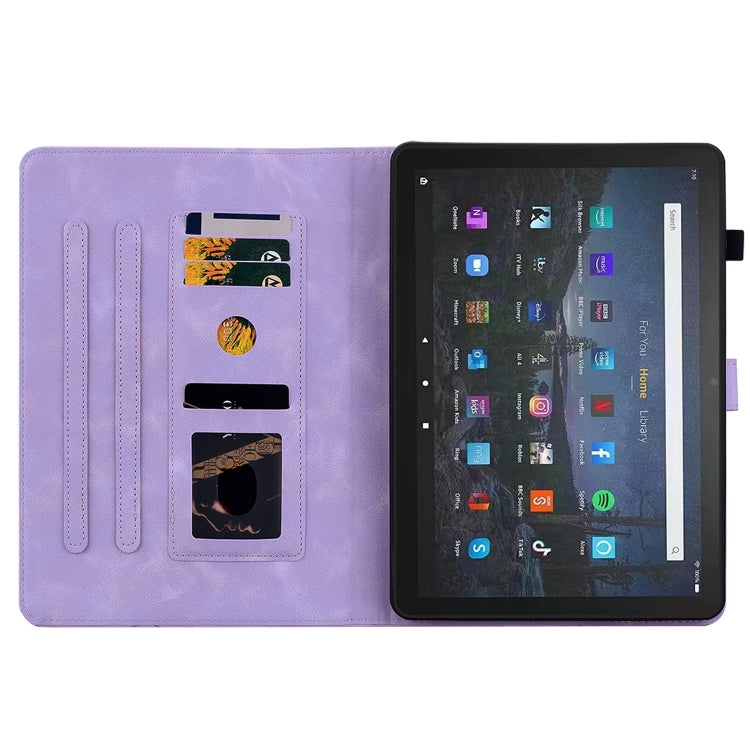 For Amazon Fire Max 11 Lily Embossed Leather Tablet Case
