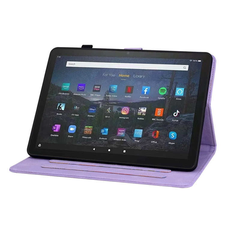 For Amazon Fire Max 11 Lily Embossed Leather Tablet Case