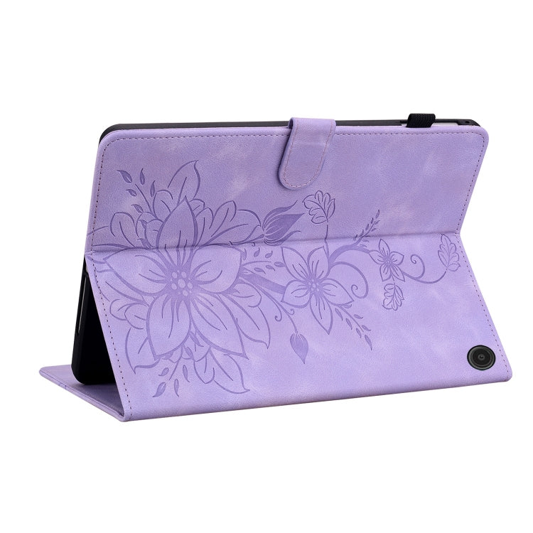 For Amazon Fire Max 11 Lily Embossed Leather Tablet Case