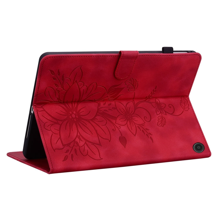 For Amazon Fire Max 11 Lily Embossed Leather Tablet Case