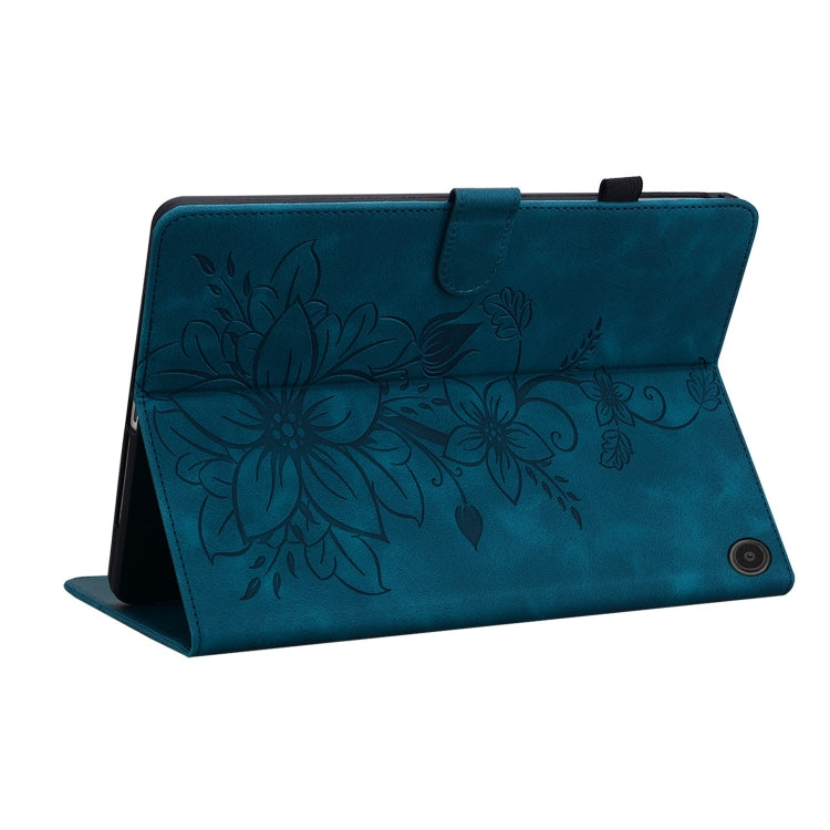 For Amazon Fire Max 11 Lily Embossed Leather Tablet Case