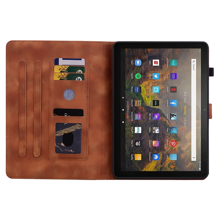 For Amazon Fire HD8 2020/2022 Lily Embossed Leather Tablet Case