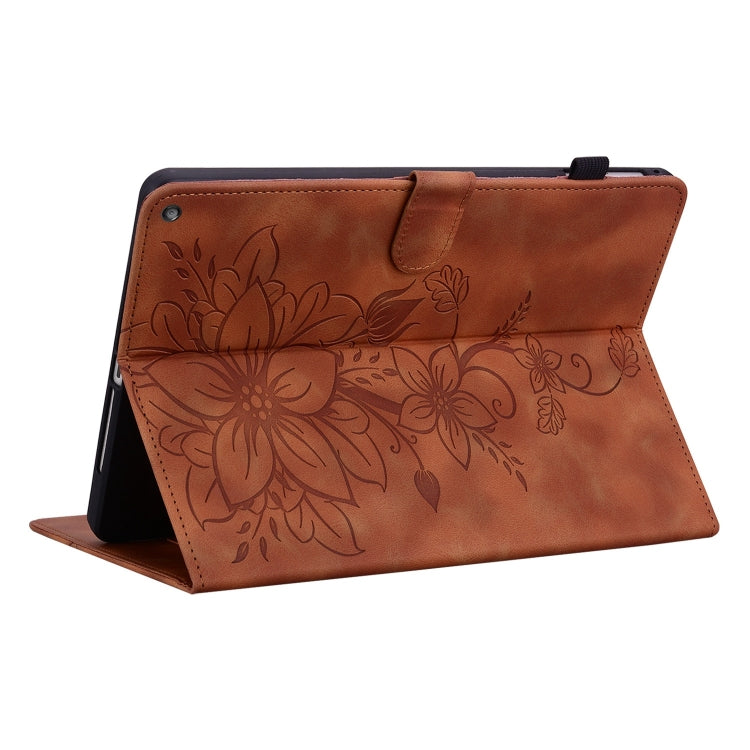 For Amazon Fire HD8 2020/2022 Lily Embossed Leather Tablet Case