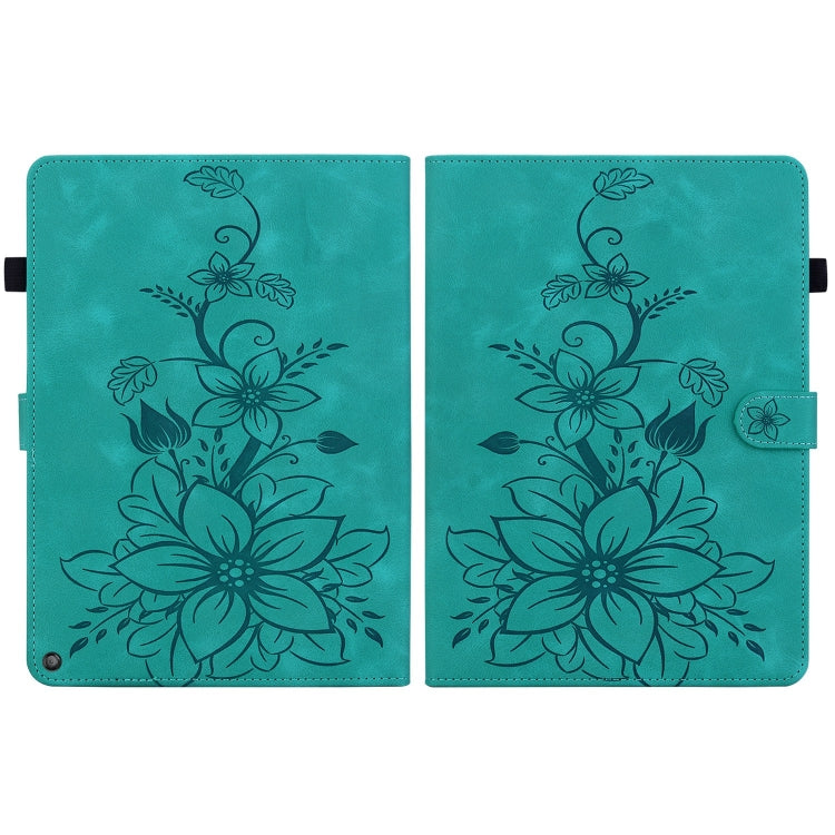 For Amazon Fire HD8 2020/2022 Lily Embossed Leather Tablet Case