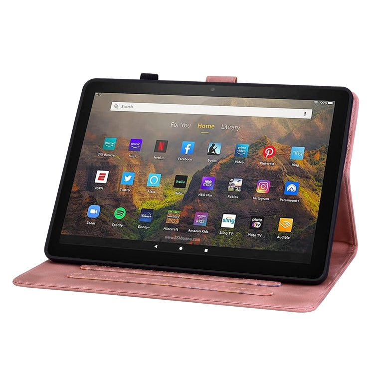 For Amazon Fire HD8 2020/2022 Lily Embossed Leather Tablet Case