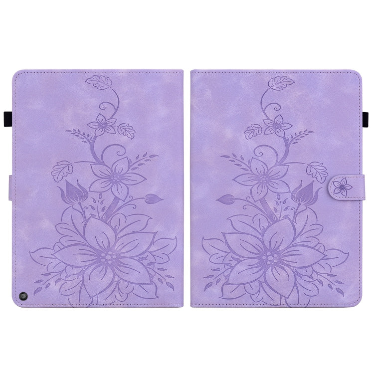 For Amazon Fire HD8 2020/2022 Lily Embossed Leather Tablet Case