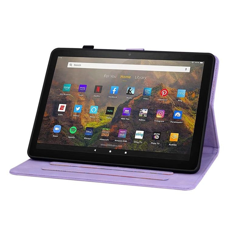 For Amazon Fire HD8 2020/2022 Lily Embossed Leather Tablet Case