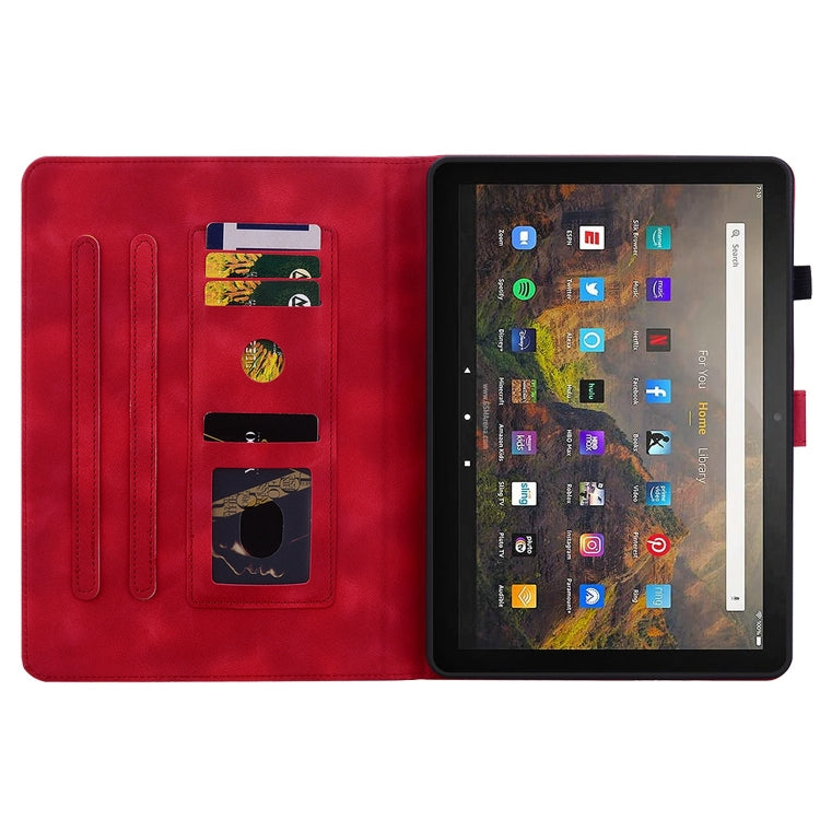 For Amazon Fire HD8 2020/2022 Lily Embossed Leather Tablet Case