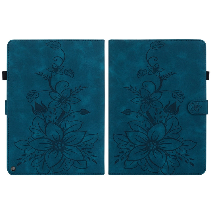 For Amazon Fire HD8 2020/2022 Lily Embossed Leather Tablet Case