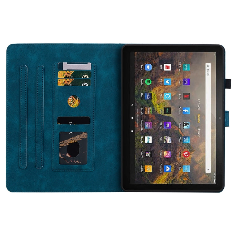 For Amazon Fire HD8 2020/2022 Lily Embossed Leather Tablet Case