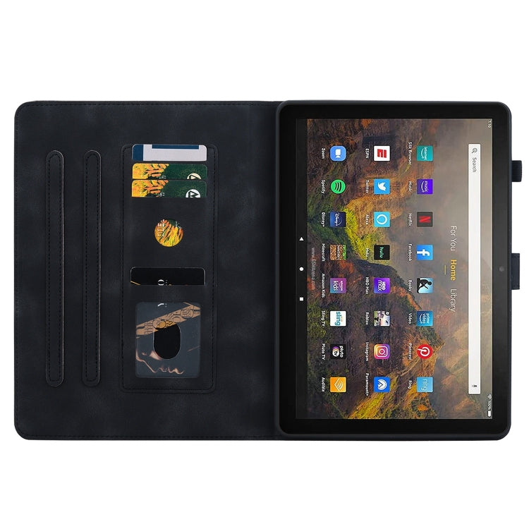 For Amazon Fire HD8 2020/2022 Lily Embossed Leather Tablet Case