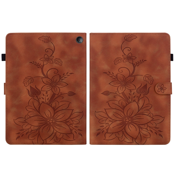 For Amazon Fire 7 2022 Lily Embossed Leather Tablet Case