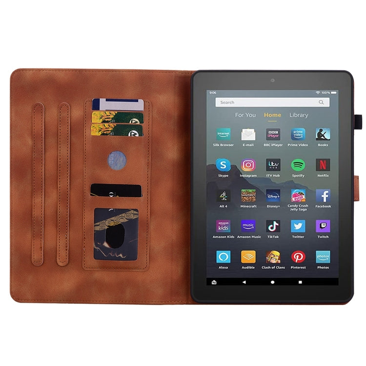 For Amazon Fire 7 2022 Lily Embossed Leather Tablet Case