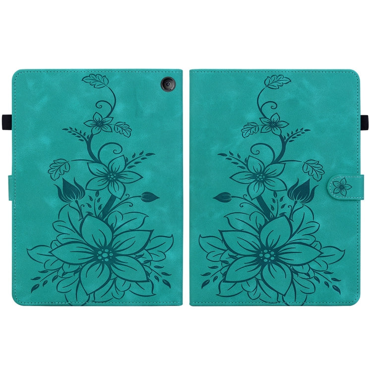 For Amazon Fire 7 2022 Lily Embossed Leather Tablet Case