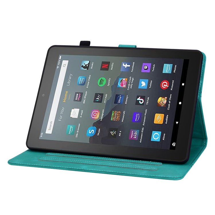 For Amazon Fire 7 2022 Lily Embossed Leather Tablet Case