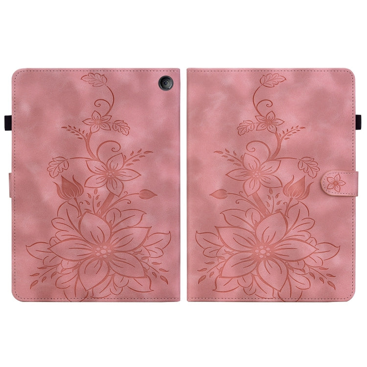 For Amazon Fire 7 2022 Lily Embossed Leather Tablet Case