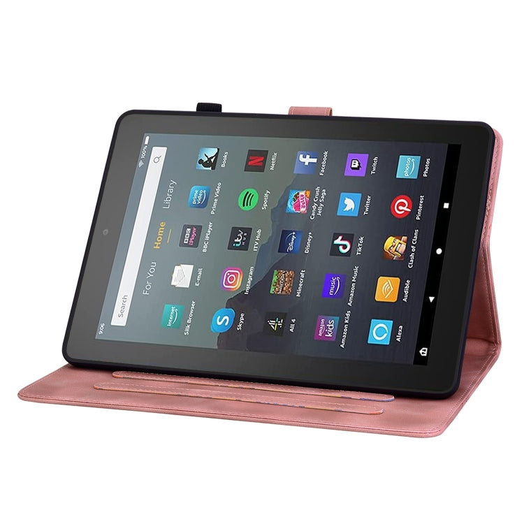 For Amazon Fire 7 2022 Lily Embossed Leather Tablet Case