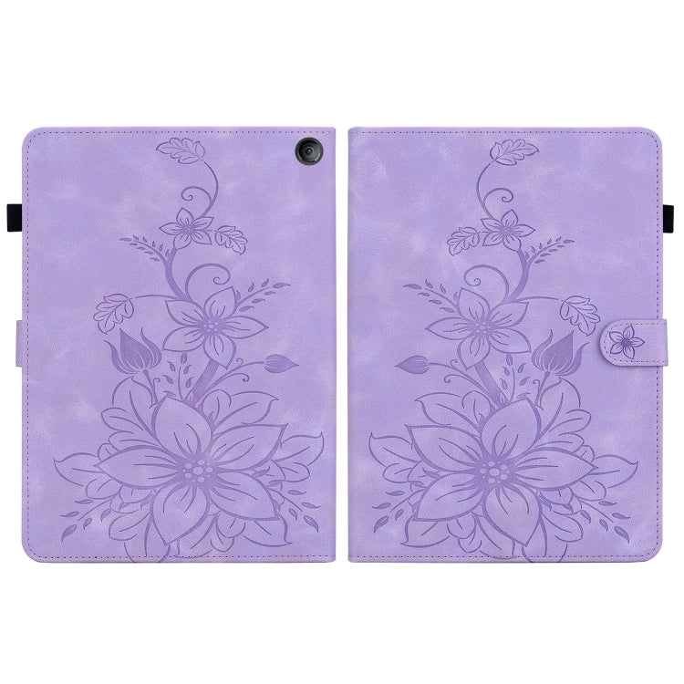 For Amazon Fire 7 2022 Lily Embossed Leather Tablet Case