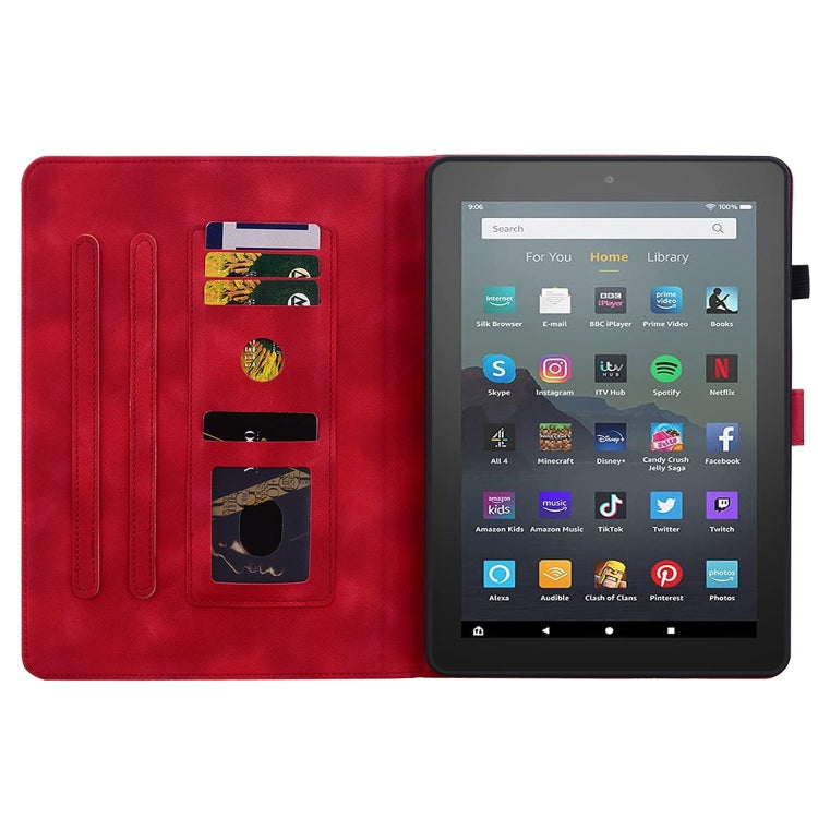 For Amazon Fire 7 2022 Lily Embossed Leather Tablet Case