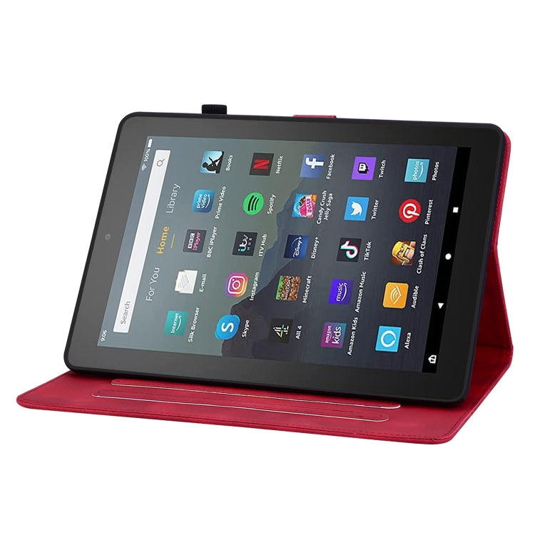 For Amazon Fire 7 2022 Lily Embossed Leather Tablet Case