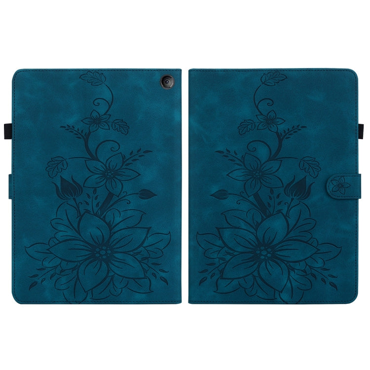 For Amazon Fire 7 2022 Lily Embossed Leather Tablet Case