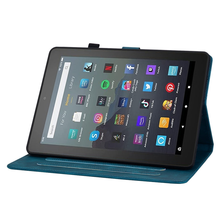 For Amazon Fire 7 2022 Lily Embossed Leather Tablet Case