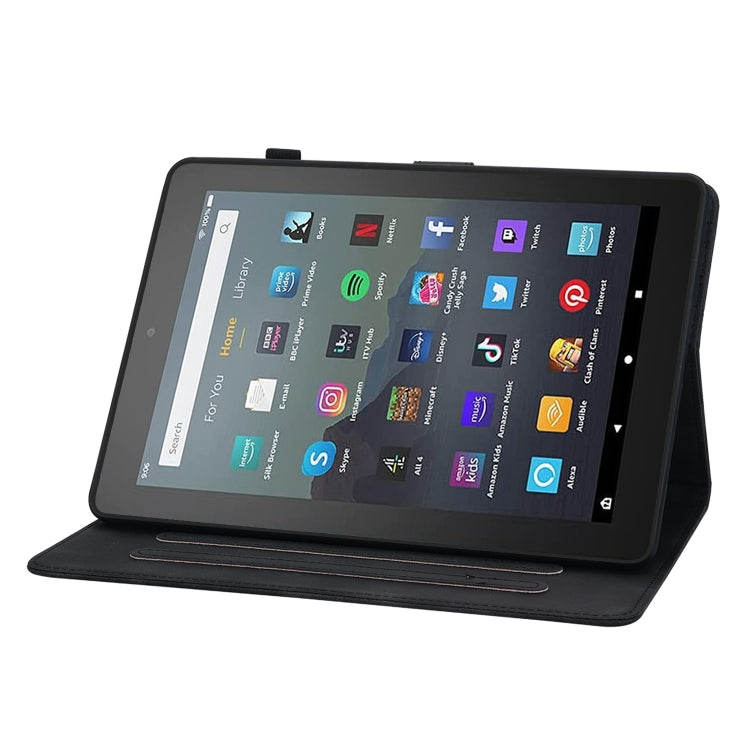 For Amazon Fire 7 2022 Lily Embossed Leather Tablet Case