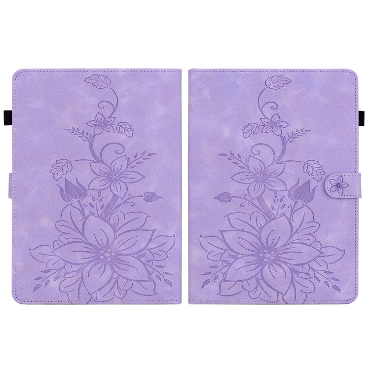 For Amazon Kindle Paperwhite5 Lily Embossed Leather Tablet Case