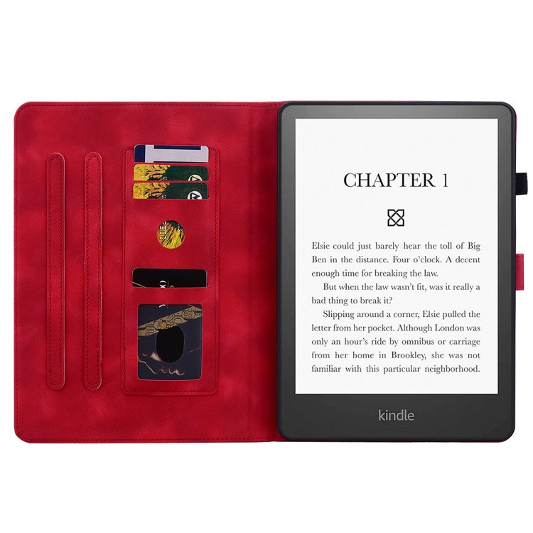 For Amazon Kindle Paperwhite5 Lily Embossed Leather Tablet Case
