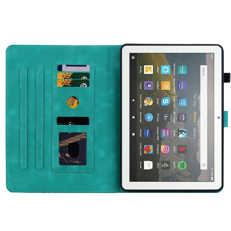 For Amazon Fire HD8 2015-2018 Lily Embossed Leather Tablet Case