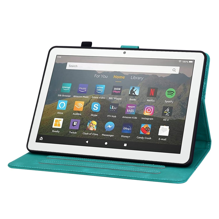 For Amazon Fire HD8 2015-2018 Lily Embossed Leather Tablet Case
