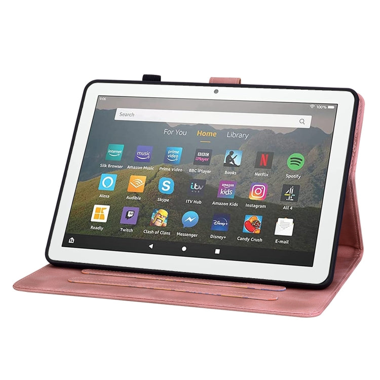 For Amazon Fire HD8 2015-2018 Lily Embossed Leather Tablet Case