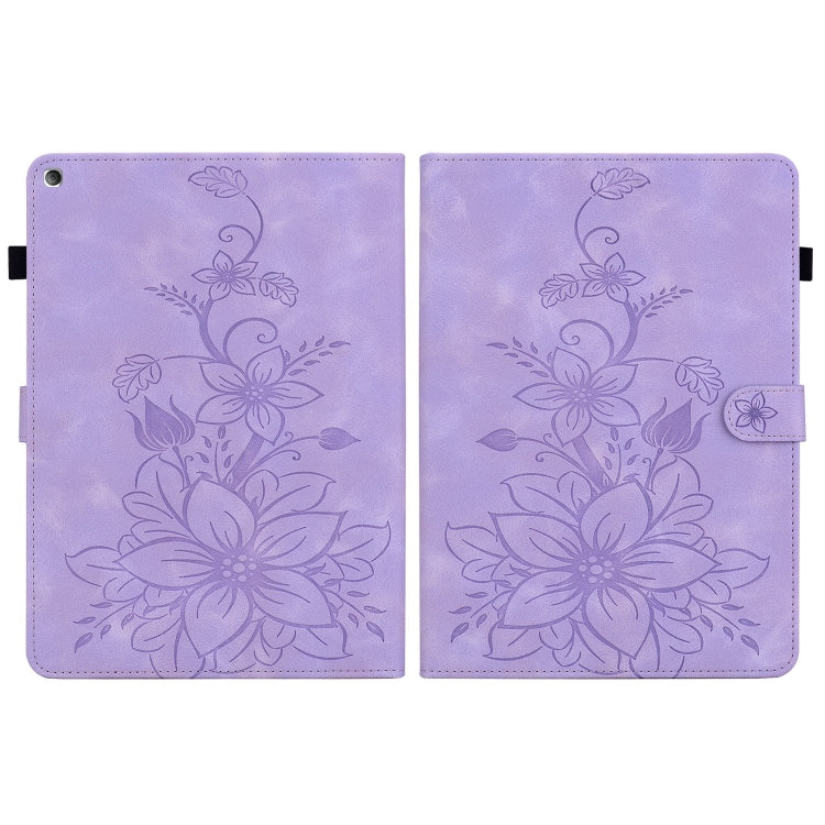For Amazon Fire HD8 2015-2018 Lily Embossed Leather Tablet Case