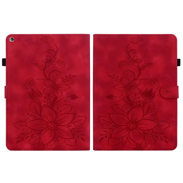For Amazon Fire HD8 2015-2018 Lily Embossed Leather Tablet Case