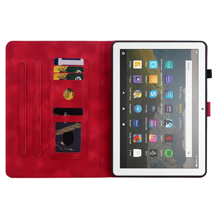 For Amazon Fire HD8 2015-2018 Lily Embossed Leather Tablet Case