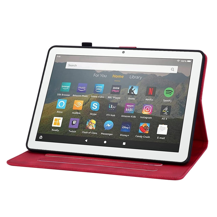 For Amazon Fire HD8 2015-2018 Lily Embossed Leather Tablet Case