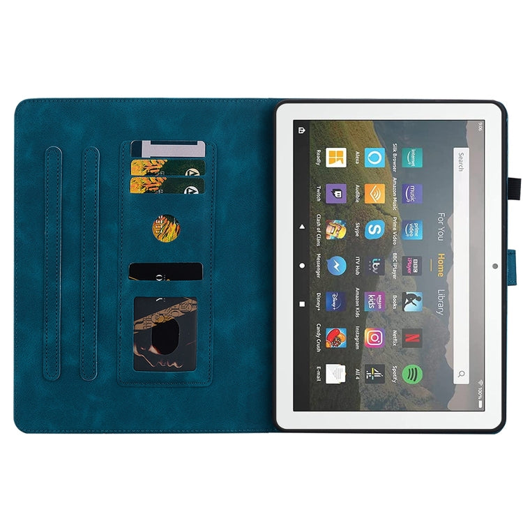 For Amazon Fire HD8 2015-2018 Lily Embossed Leather Tablet Case