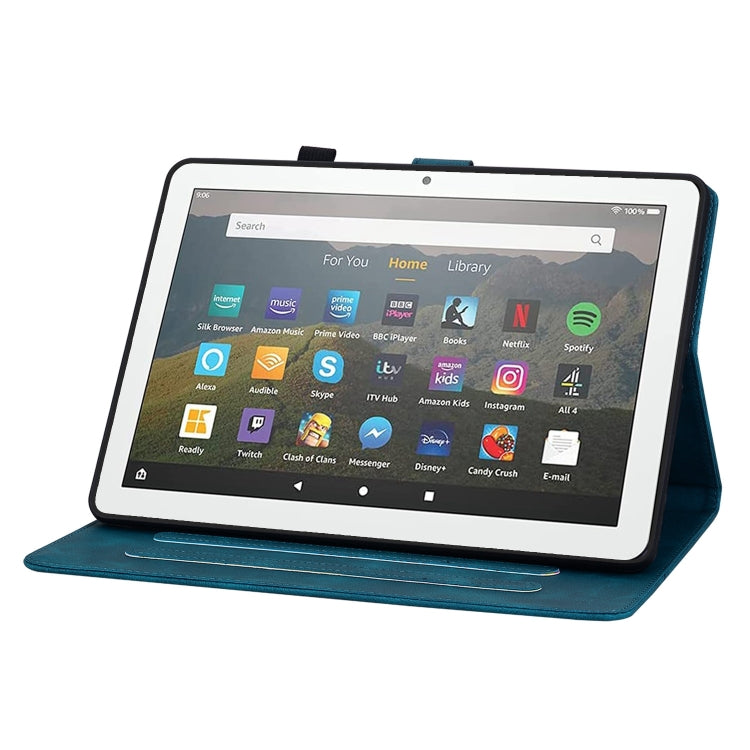 For Amazon Fire HD8 2015-2018 Lily Embossed Leather Tablet Case
