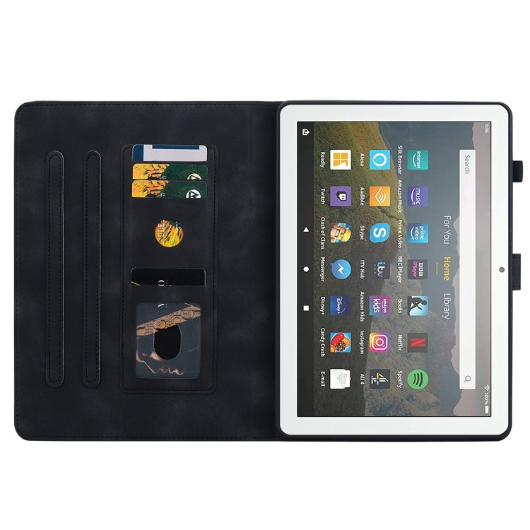 For Amazon Fire HD8 2015-2018 Lily Embossed Leather Tablet Case