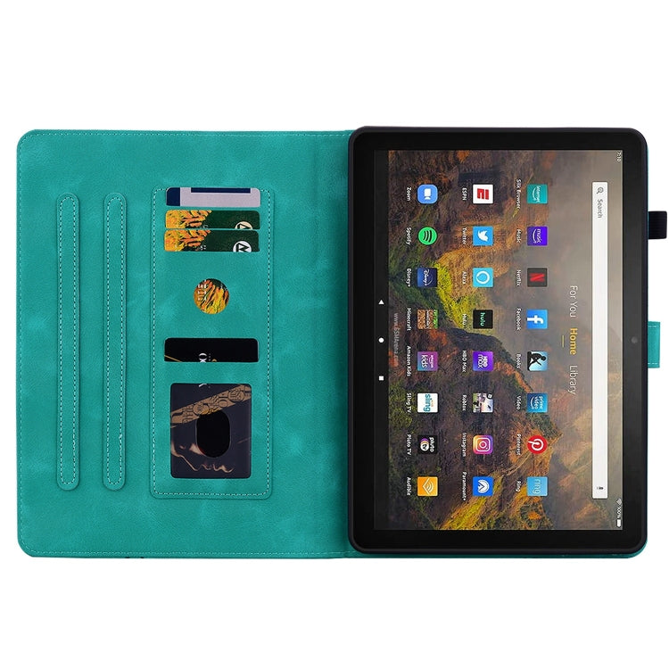 For Amazon Fire HD10 / HD10 Plus 2021 Lily Embossed Leather Smart Tablet Case