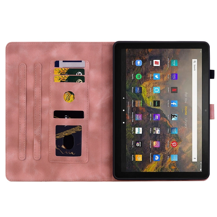 For Amazon Fire HD10 / HD10 Plus 2021 Lily Embossed Leather Smart Tablet Case