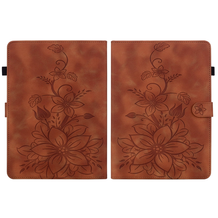 For Amazon Kindle Paperwhite 12th Gen 2024 Lily Embossed Leather Smart Tablet Case