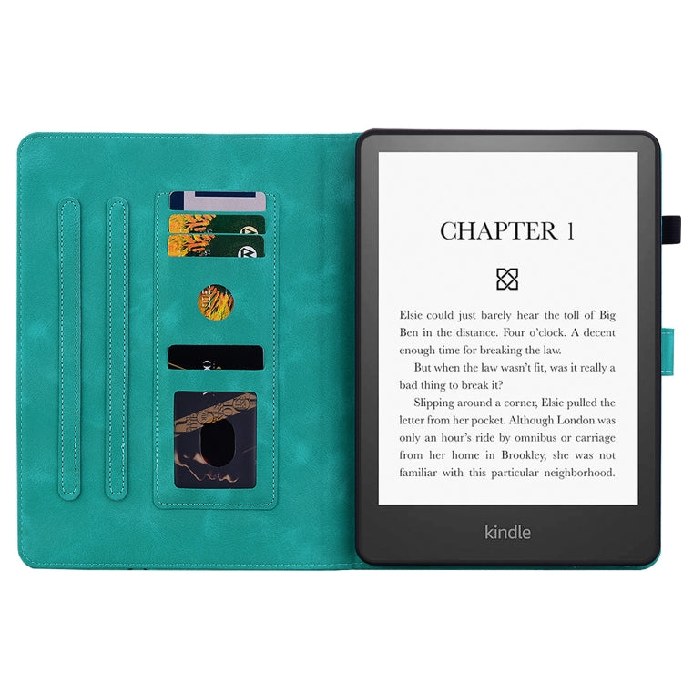 For Amazon Kindle Paperwhite 12th Gen 2024 Lily Embossed Leather Smart Tablet Case
