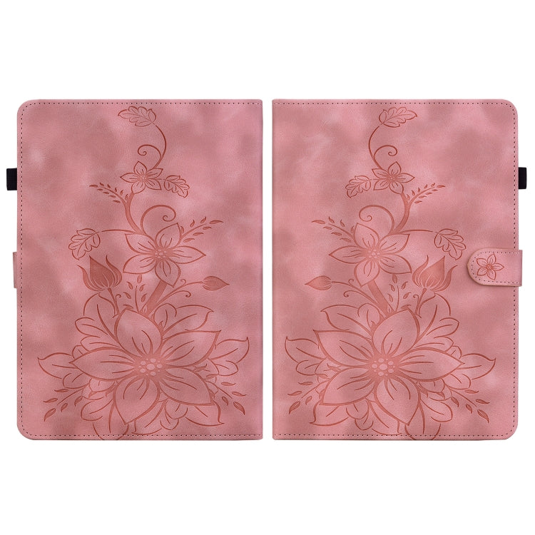 For Amazon Kindle Paperwhite 12th Gen 2024 Lily Embossed Leather Smart Tablet Case