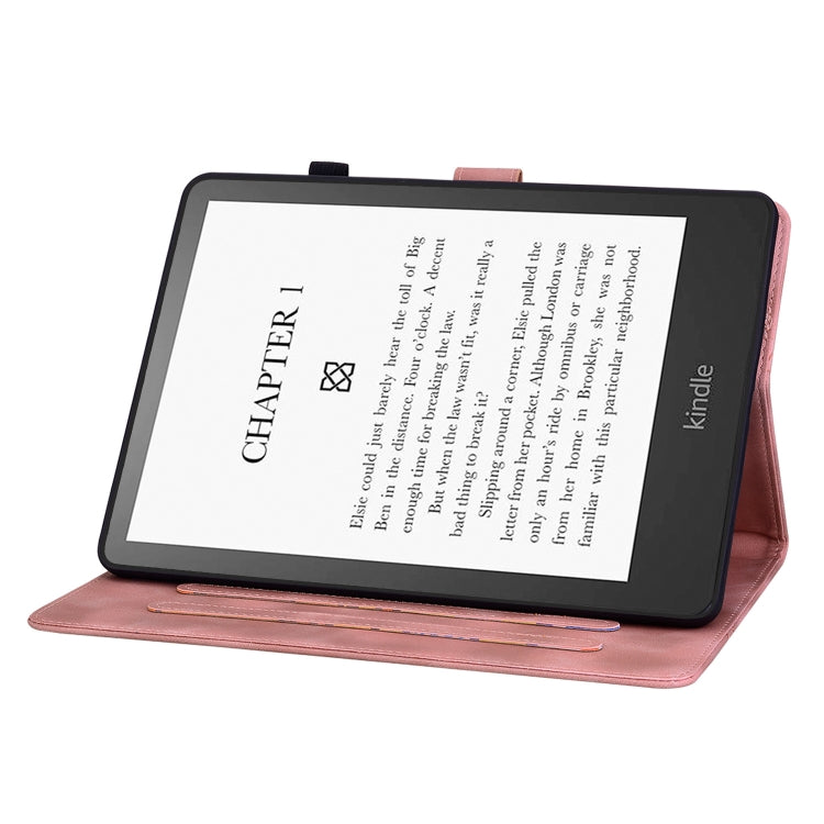 For Amazon Kindle Paperwhite 12th Gen 2024 Lily Embossed Leather Smart Tablet Case
