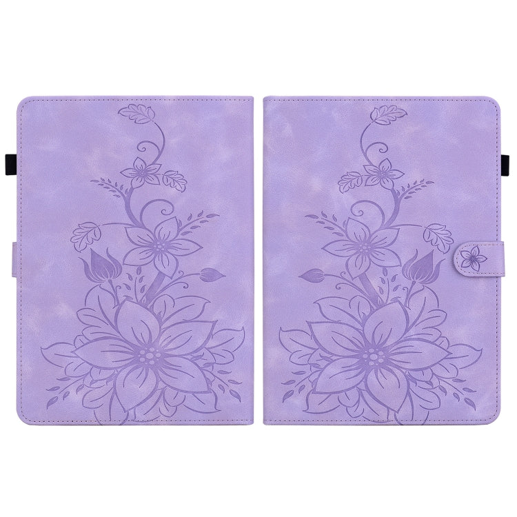 For Amazon Kindle Paperwhite 12th Gen 2024 Lily Embossed Leather Smart Tablet Case