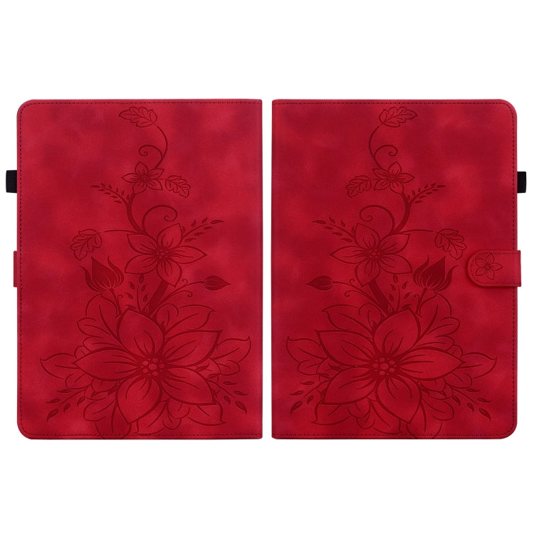 For Amazon Kindle Paperwhite 12th Gen 2024 Lily Embossed Leather Smart Tablet Case