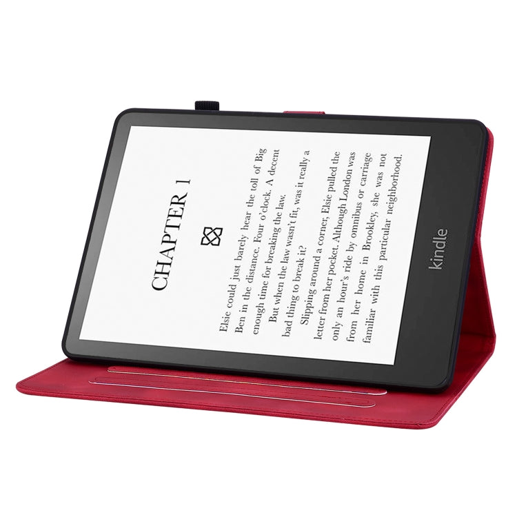 For Amazon Kindle Paperwhite 12th Gen 2024 Lily Embossed Leather Smart Tablet Case