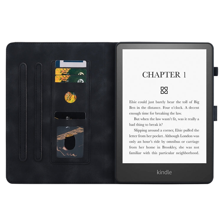 For Amazon Kindle Paperwhite 12th Gen 2024 Lily Embossed Leather Smart Tablet Case