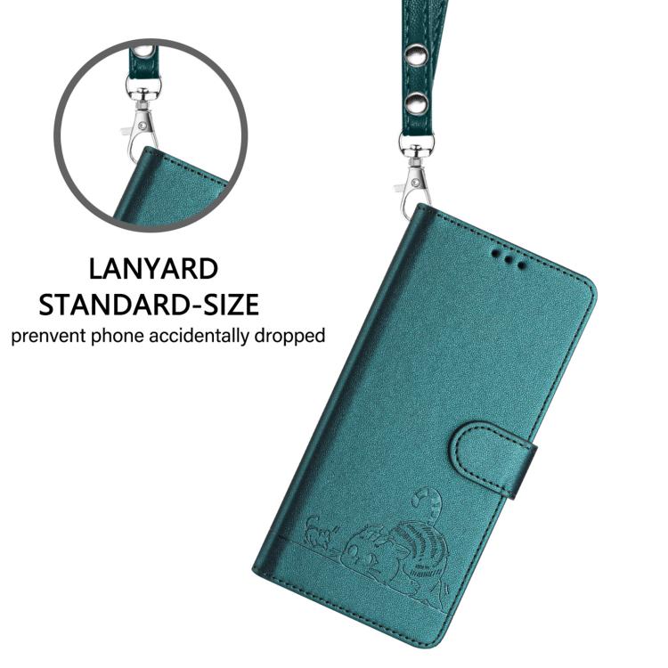 For vivo Y400 4G Cat Rat Embossed Pattern RFID Leather Phone Case with Lanyard
